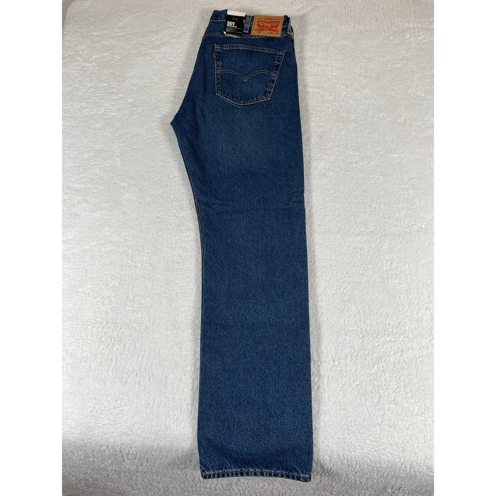 Levi's 501 Premium Irregular Med Wash Denim Jeans Men's Sz 38x34 Button Fly‎ NWT